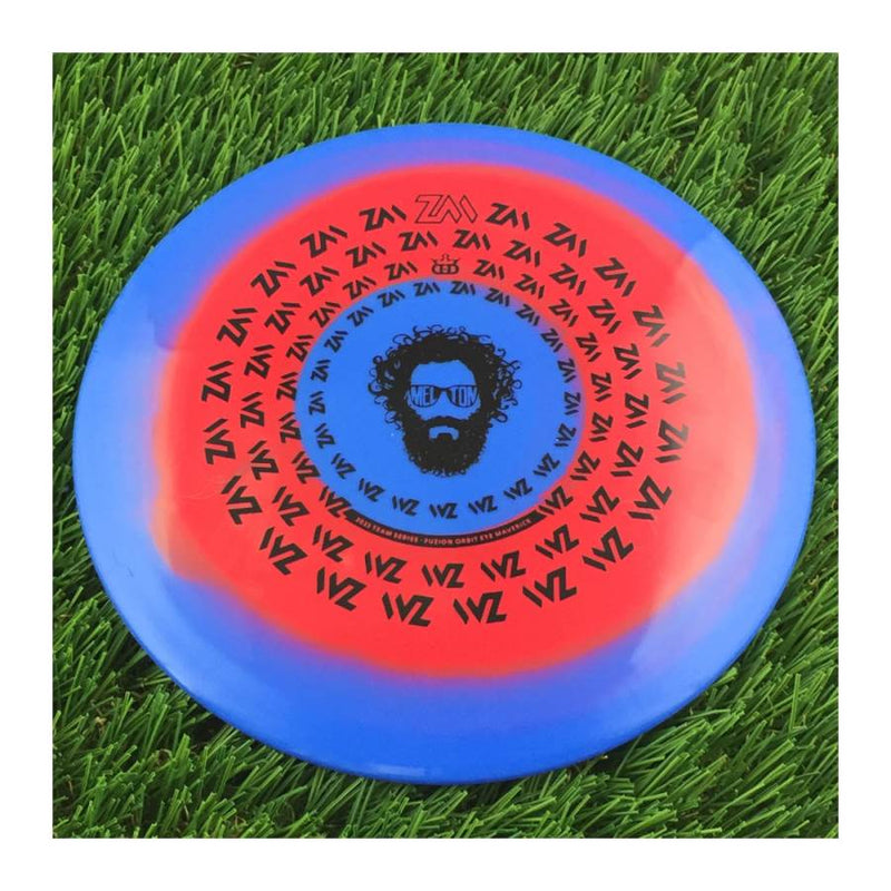 Dynamic Discs Fuzion Orbit Eye Maverick with Zach Melton Crazy Hair ZM Spiral Team Series 2023 Stamp - 174g Blue