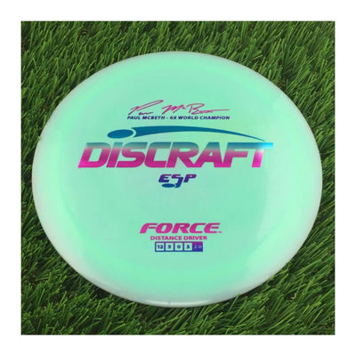 Discraft ESP Force with Paul McBeth - 6x World Champion Signature Stamp - 169g - Solid Blue