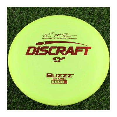 Discraft ESP Buzzz with Paul McBeth - 6x World Champion Signature Stamp - 176g - Solid Pastel Green