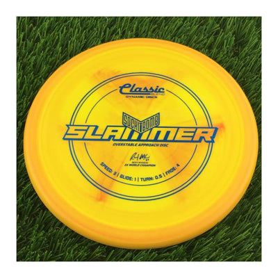 Dynamic Discs Classic Blend SockiBomb Slammer with Sockibomb Ricky Wysocki Signature 2x World Champion Stamp - 174g - Solid Orangish Yellow