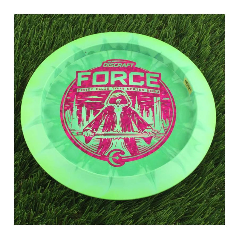 Discraft ESP Swirl Force with Corey Ellis Tour Series 2023 Stamp - 174g - Solid Green