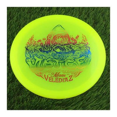 Dynamic Discs Fluid Justice with Macie Velediaz Jaws & Chain Team Series 2023 Stamp - 176g - Translucent Yellow