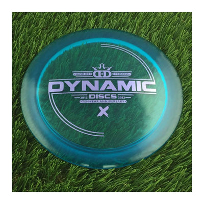 Dynamic Discs Lucid Ice Trespass with Ten-Year Anniversary 2012-2022 Stamp - 173g - Translucent Blue