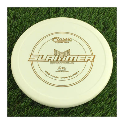 Dynamic Discs Classic Blend SockiBomb Slammer with Sockibomb Ricky Wysocki Signature 2x World Champion Stamp - 174g - Solid White