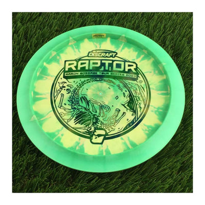 Discraft ESP Swirl Raptor with Aaron Gossage Tour Series 2023 Stamp - 174g - Solid Green