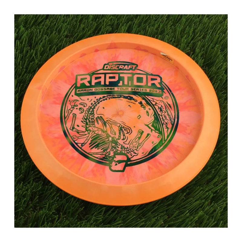 Discraft ESP Swirl Raptor with Aaron Gossage Tour Series 2023 Stamp - 174g - Solid Orange
