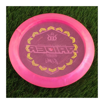 Dynamic Discs Lucid Ice Glimmer Raider with RickyWysocki - 2X World Champion & Sockibomb Ring Bottom Stamp - 173g - Translucent Pink