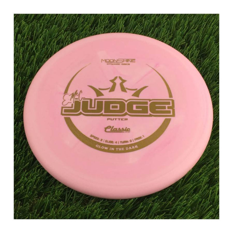 Dynamic Discs Classic Blend Moonshine Glow EMAC Judge with EMAC Signature Stamp - 176g - Solid Pink