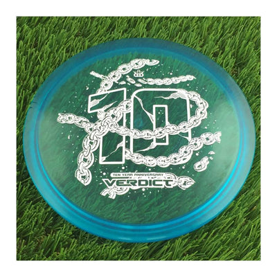 Dynamic Discs Lucid Ice Verdict with Ten Year Anniversary Edition Breaking Chains Stamp - 173g - Translucent Blue