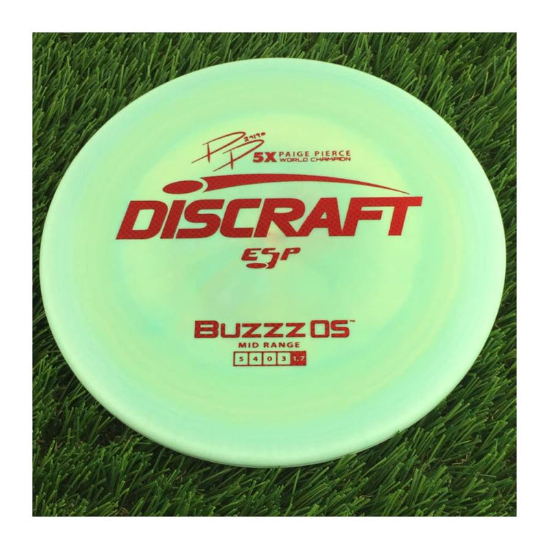 Discraft ESP BuzzzOS with PP 29190 5X Paige Pierce World Champion Stamp - 174g - Solid Pale Green