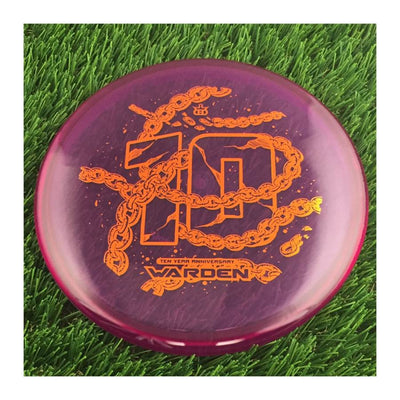 Dynamic Discs Lucid Ice Warden with Ten Year Anniversary Edition Breaking Chains Stamp - 176g - Translucent Purple