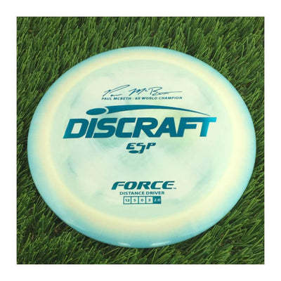 Discraft ESP Force with Paul McBeth - 6x World Champion Signature Stamp - 170g - Solid Blue