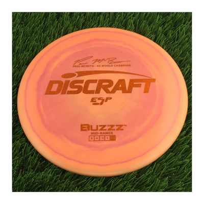 Discraft ESP Buzzz with Paul McBeth - 6x World Champion Signature Stamp - 177g - Solid Salmon Orange