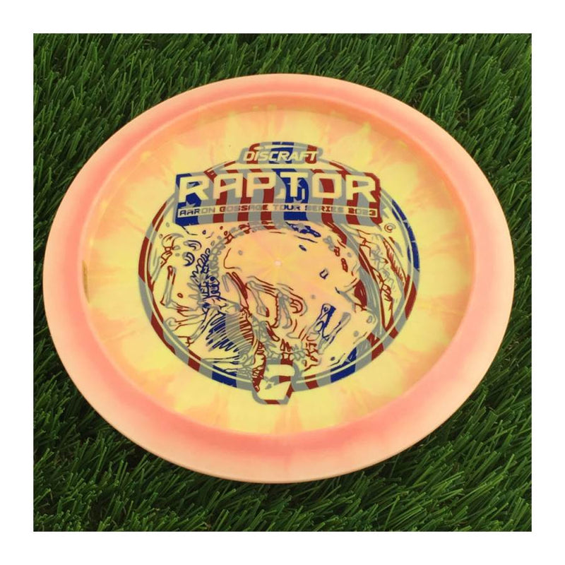 Discraft ESP Swirl Raptor with Aaron Gossage Tour Series 2023 Stamp - 174g - Solid Orangish Pink