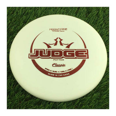 Dynamic Discs Classic Soft Moonshine Judge with Glow in the Dark Stamp - 176g - Solid White