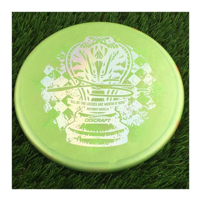 Discraft Titanium Color Shift Zone with Anthony Barela Chess.com Champion - "All Of The Losses Are Worth It Now" Stamp - 174g - Solid Green