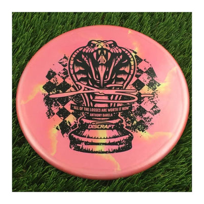 Discraft Titanium Color Shift Zone with Anthony Barela Chess.com Champion - "All Of The Losses Are Worth It Now" Stamp - 174g - Solid Orangish Pink