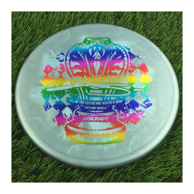 Discraft Titanium Color Shift Zone with Anthony Barela Chess.com Champion - "All Of The Losses Are Worth It Now" Stamp - 174g - Solid Muted Blue