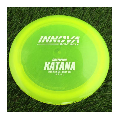 Innova Champion Katana with Burst Logo Stock Stamp - 166g - Translucent Yellow