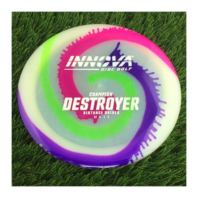 Innova Champion I-Dye Destroyer with Burst Logo Stock Stamp - 172g - Translucent Dyed