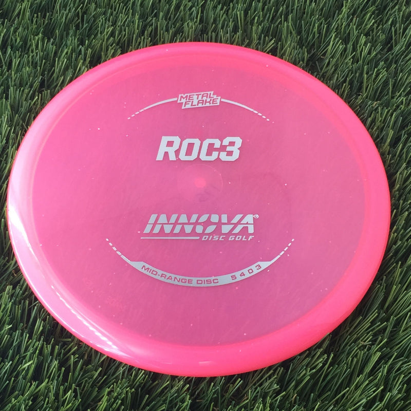 Innova Champion Metal Flake Roc3 with Burst Logo Stock Stamp - 175g - Translucent Pink