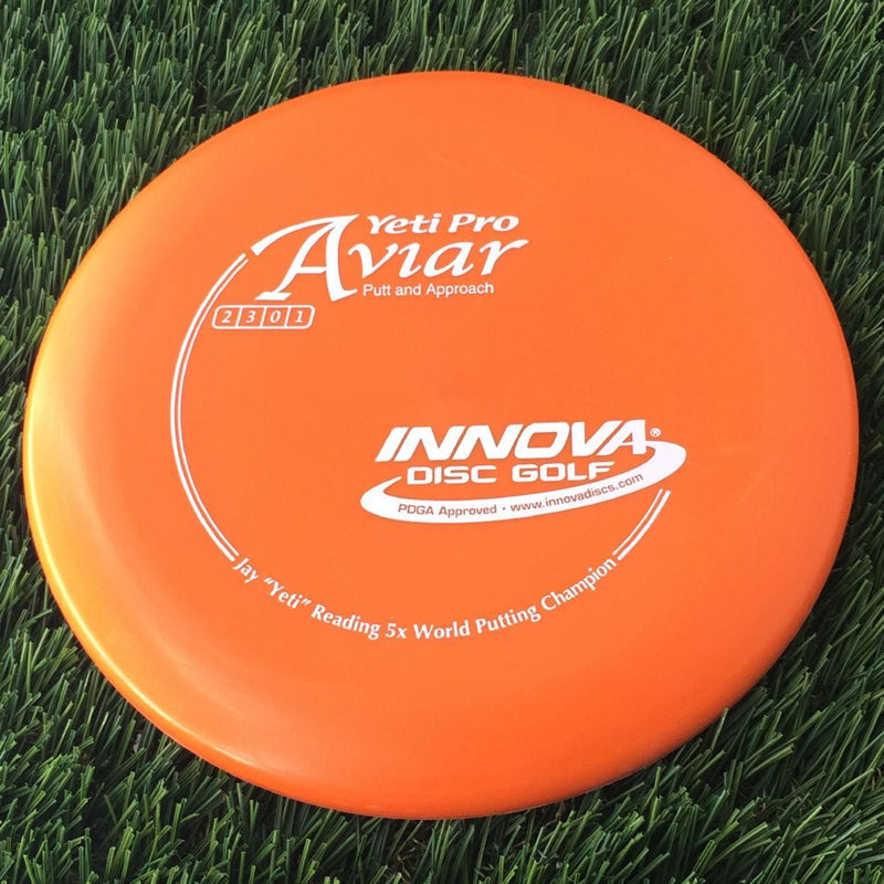 Innova Pro Yeti Aviar with Jay Yeti Reading 5x World Putting Champion Stamp- 154 Orange