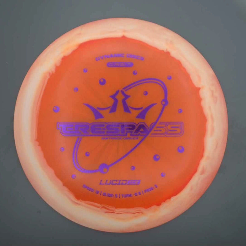 Dynamic Discs Lucid Ice Orbit Trespass with Bubbles Stock Stamp- 174.3 Orange