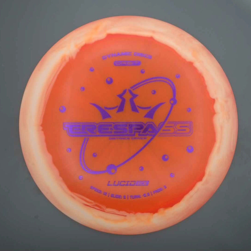 Dynamic Discs Lucid Ice Orbit Trespass with Bubbles Stock Stamp- 174.9 Orange