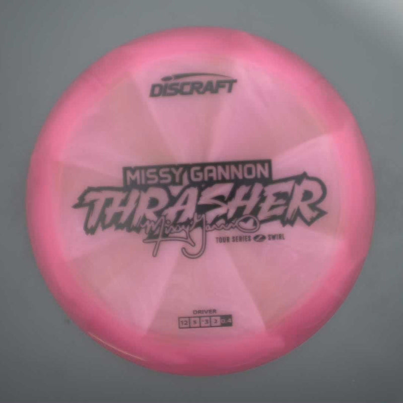 Discraft Elite Z Swirl Thrasher with Missy Gannon 2025 Tour Series Stamp- 174.3 Pink