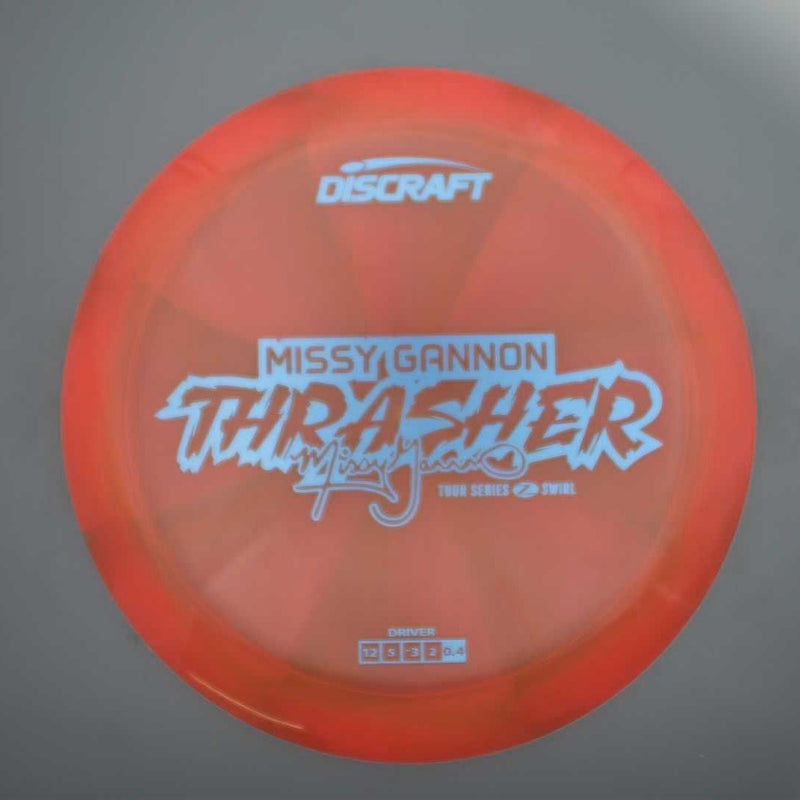 Discraft Elite Z Swirl Thrasher with Missy Gannon 2025 Tour Series Stamp- 173.9 Orange