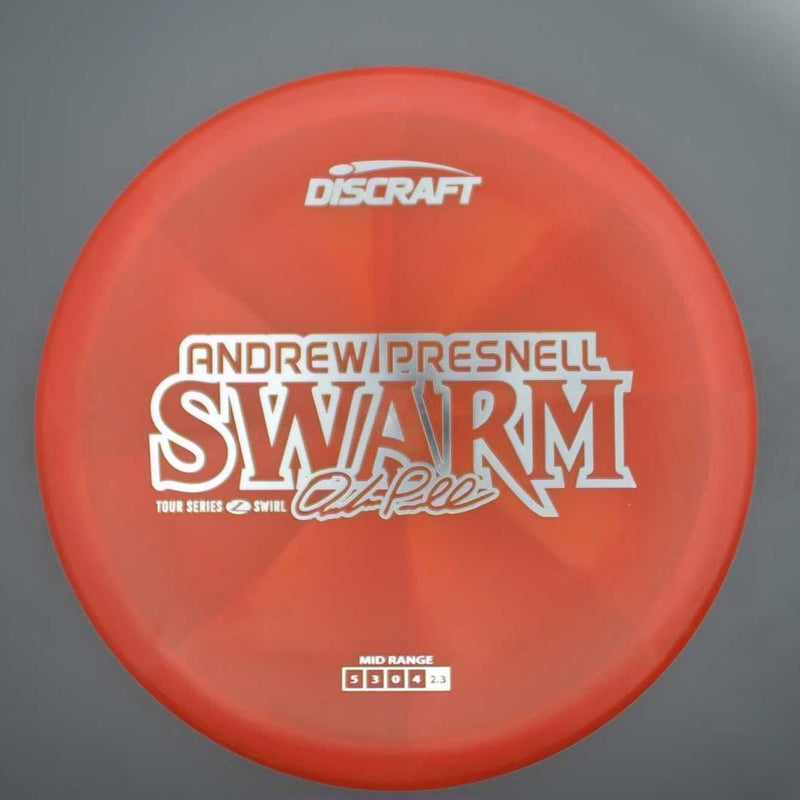 Discraft Elite Z Swirl Swarm with Andrew Presnell 2025 Tour Series Stamp- 176.9 Red