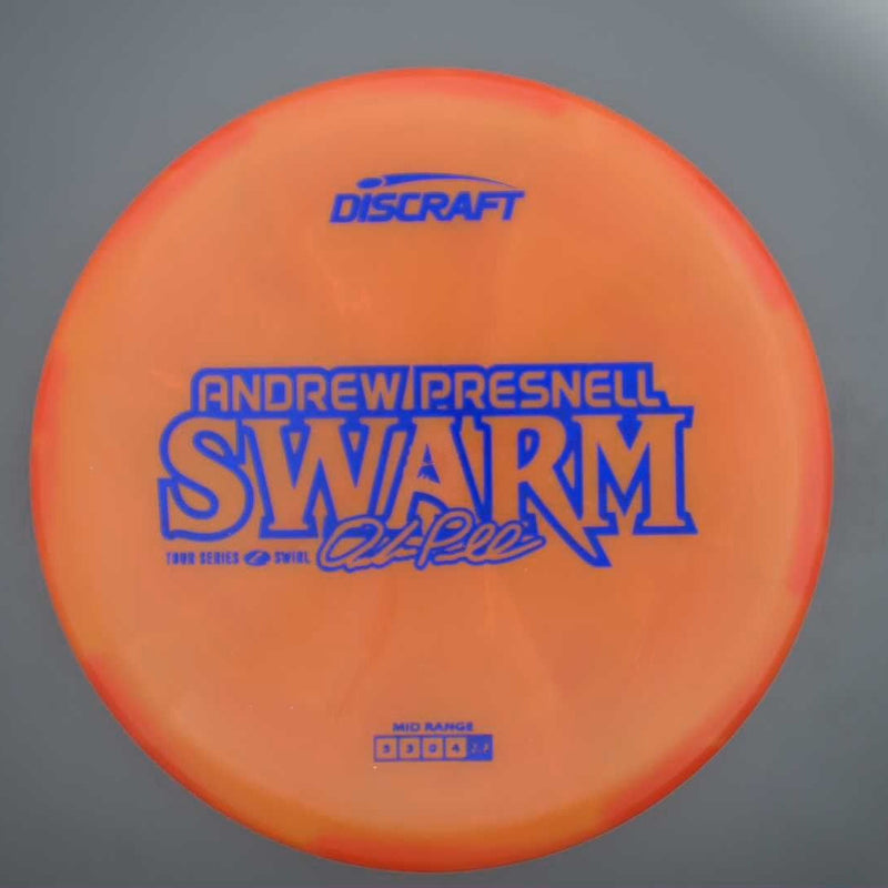 Discraft Elite Z Swirl Swarm with Andrew Presnell 2025 Tour Series Stamp- 178 Orange