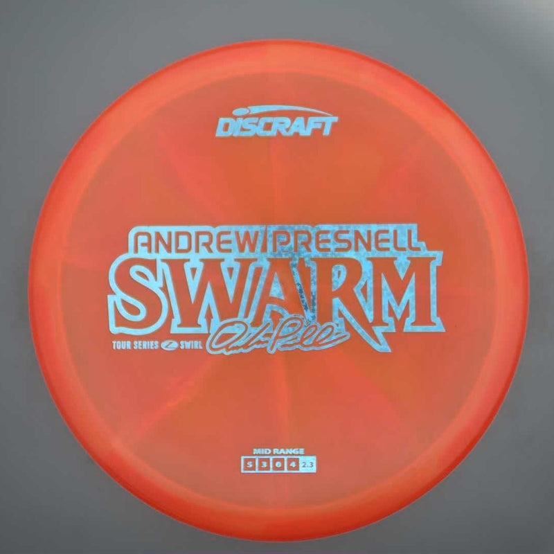 Discraft Elite Z Swirl Swarm with Andrew Presnell 2025 Tour Series Stamp- 178.2 Orange