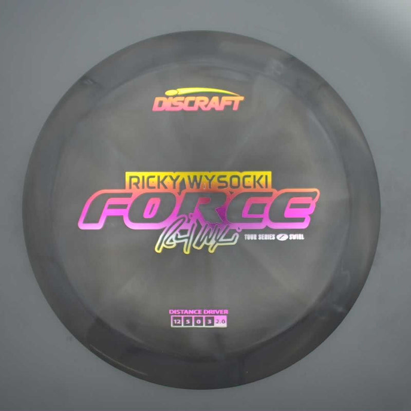 Discraft Elite Z Swirl Force with Ricky Wysocki 2025 Tour Series Stamp- 174.7 Grey