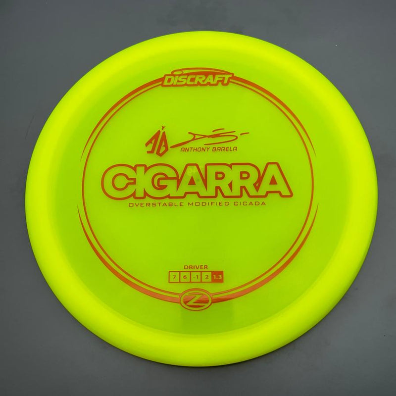 Discraft Elite Z Cigarra with Anthony Barela Signature - AB Stamp- 176.9 Yellow