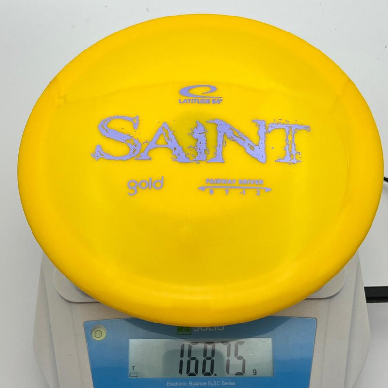 Latitude 64 Gold Line Saint with Distressed Stock Stamp- 168.8 Yellow