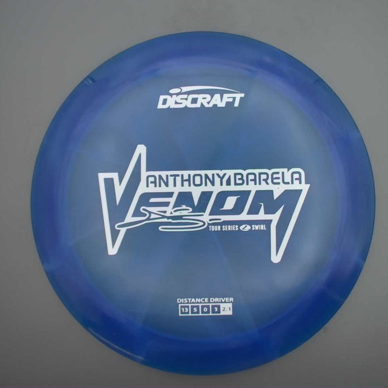 Discraft Elite Z Swirl Venom with Anthony Barela 2025 Tour Series Stamp- 176.2 Blue
