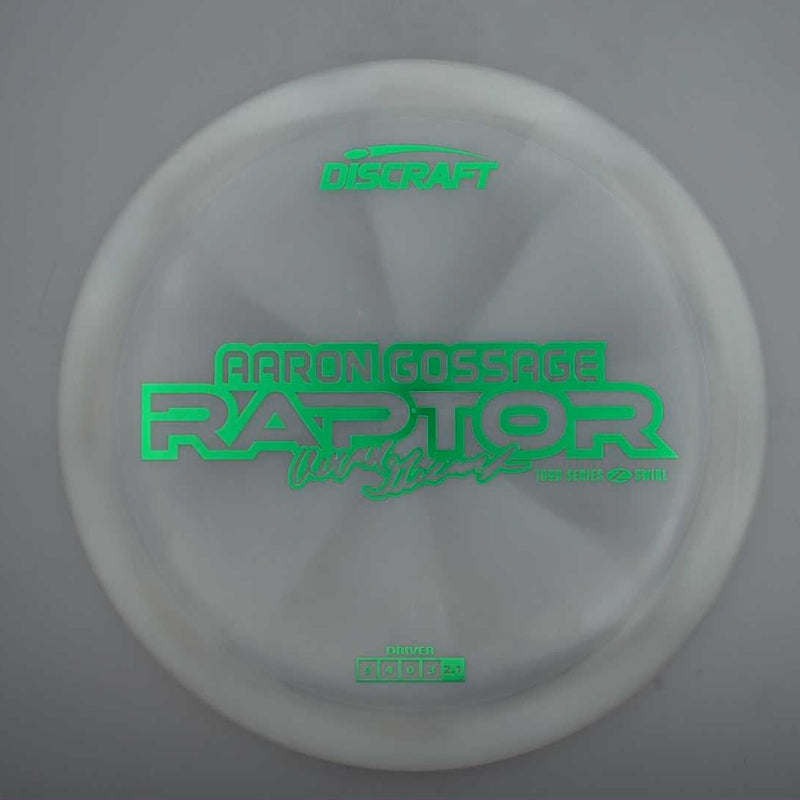 Discraft Elite Z Swirl Raptor with Aaron Gossage 2025 Tour Series Stamp- 175.1 Grey