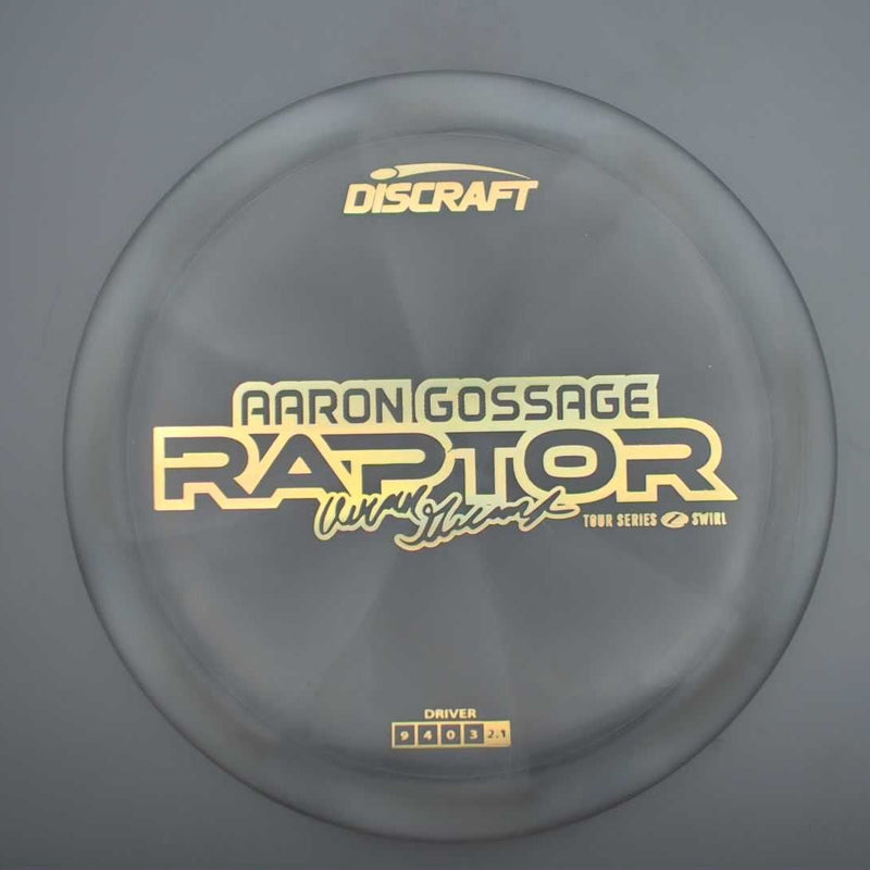 Discraft Elite Z Swirl Raptor with Aaron Gossage 2025 Tour Series Stamp- 175 Grey