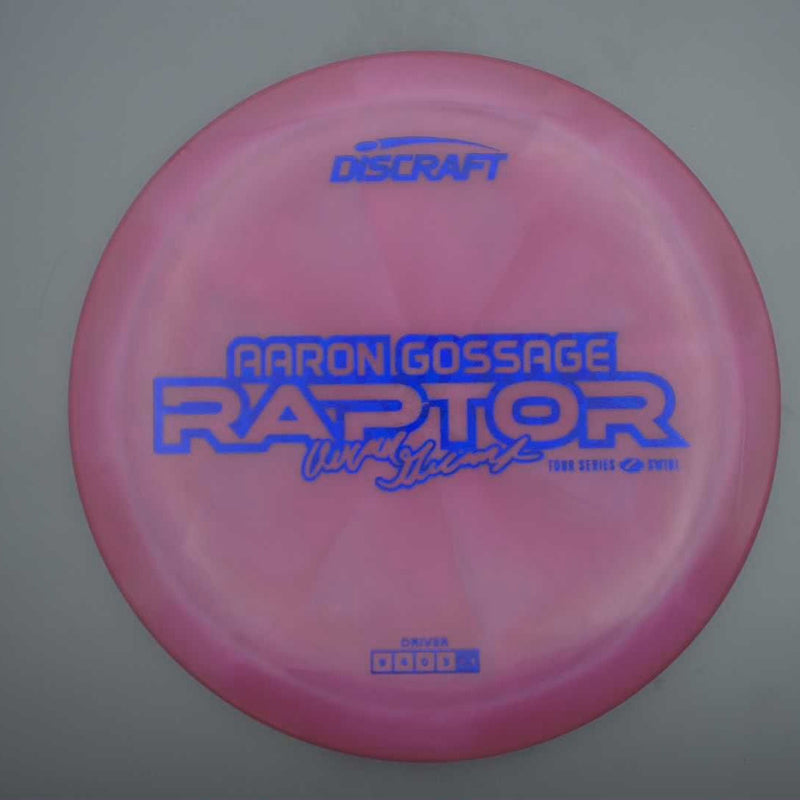 Discraft Elite Z Swirl Raptor with Aaron Gossage 2025 Tour Series Stamp- 174.3 Purple
