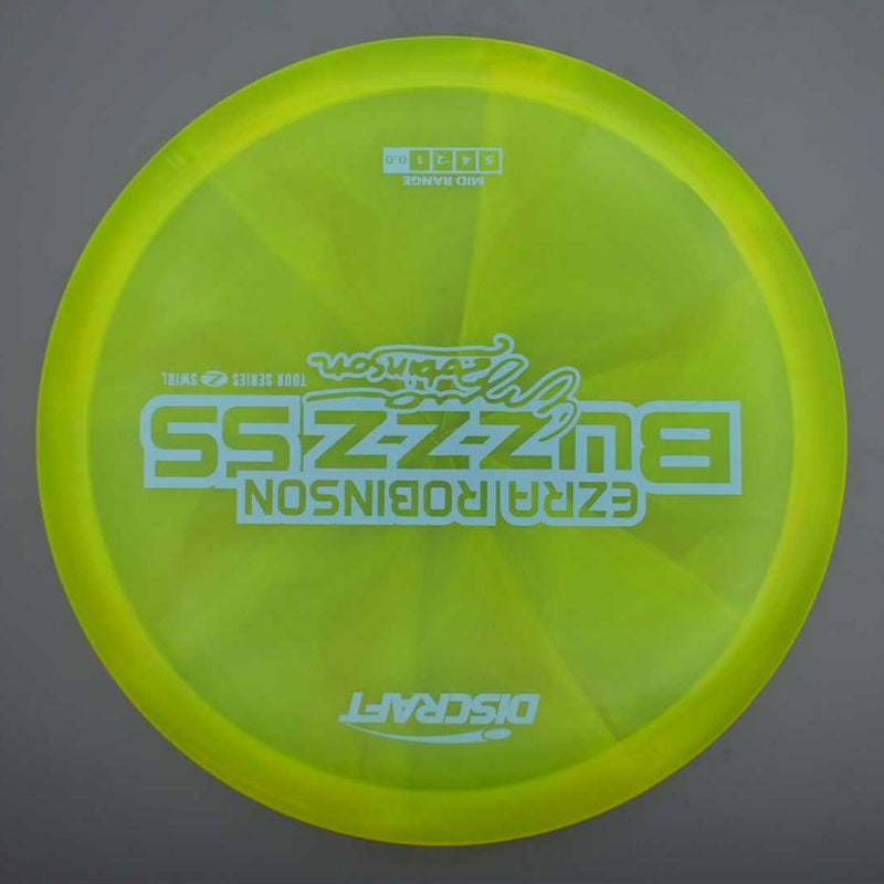 Discraft Elite Z Swirl BuzzzSS with Ezra Robinson 2025 Tour Series Stamp- 177.9 Yellow