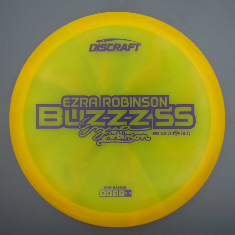 Discraft Elite Z Swirl BuzzzSS with Ezra Robinson 2025 Tour Series Stamp- 181.1 Yellow