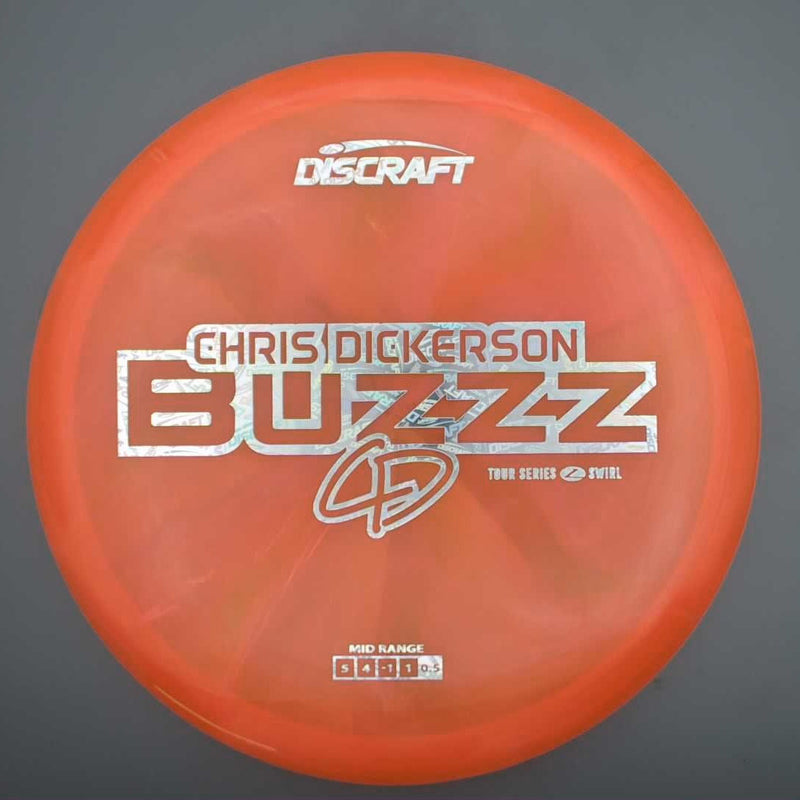 Discraft Elite Z Swirl Buzzz with Chris Dickerson 2025 Tour Series Stamp- 176.8 Orange