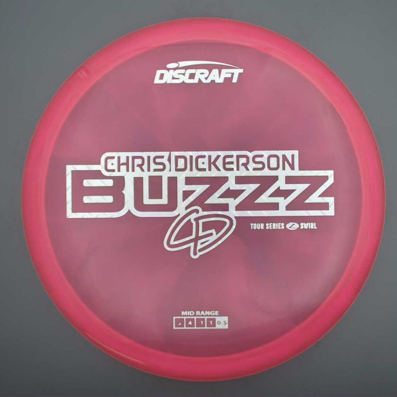 Discraft Elite Z Swirl Buzzz with Chris Dickerson 2025 Tour Series Stamp- 177.5 Pink