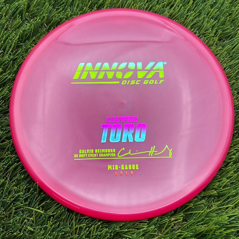Innova Champion Toro with Calvin Heimburg - 9X DGPT Event Champion Signature Stamp- 175.1 Pink
