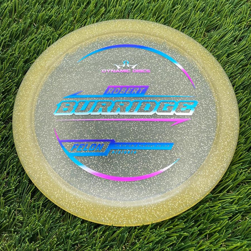 Dynamic Discs Lucid Gold Metal Flake Felon with Robert Burridge 2025 Signature Mold Stamp- 174.4 Gold