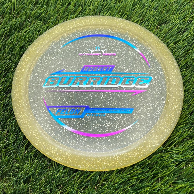 Dynamic Discs Lucid Gold Metal Flake Felon with Robert Burridge 2025 Signature Mold Stamp- 173.8 Gold