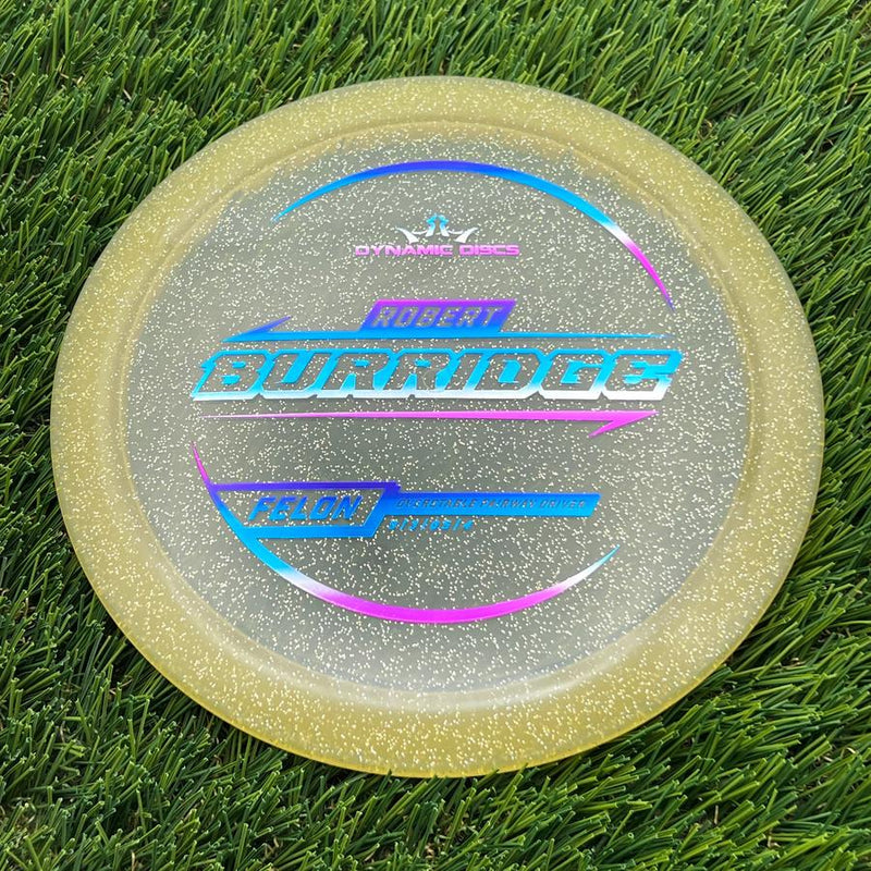 Dynamic Discs Lucid Gold Metal Flake Felon with Robert Burridge 2025 Signature Mold Stamp- 172.8 Gold