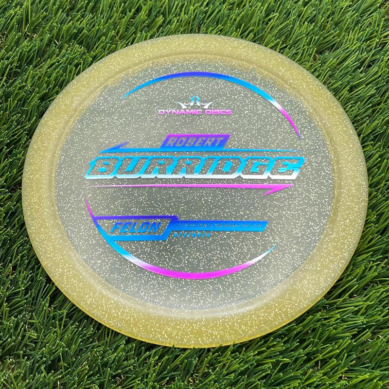 Dynamic Discs Lucid Gold Metal Flake Felon with Robert Burridge 2025 Signature Mold Stamp- 173.5 Gold