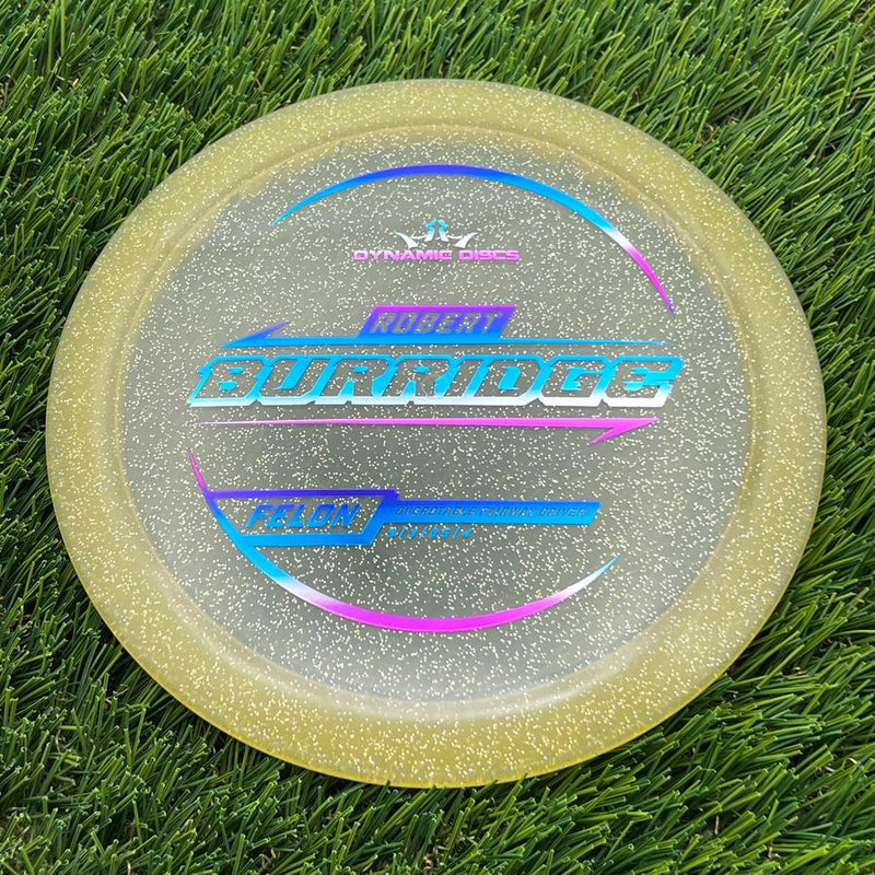 Dynamic Discs Lucid Gold Metal Flake Felon with Robert Burridge 2025 Signature Mold Stamp- 173.1 Gold